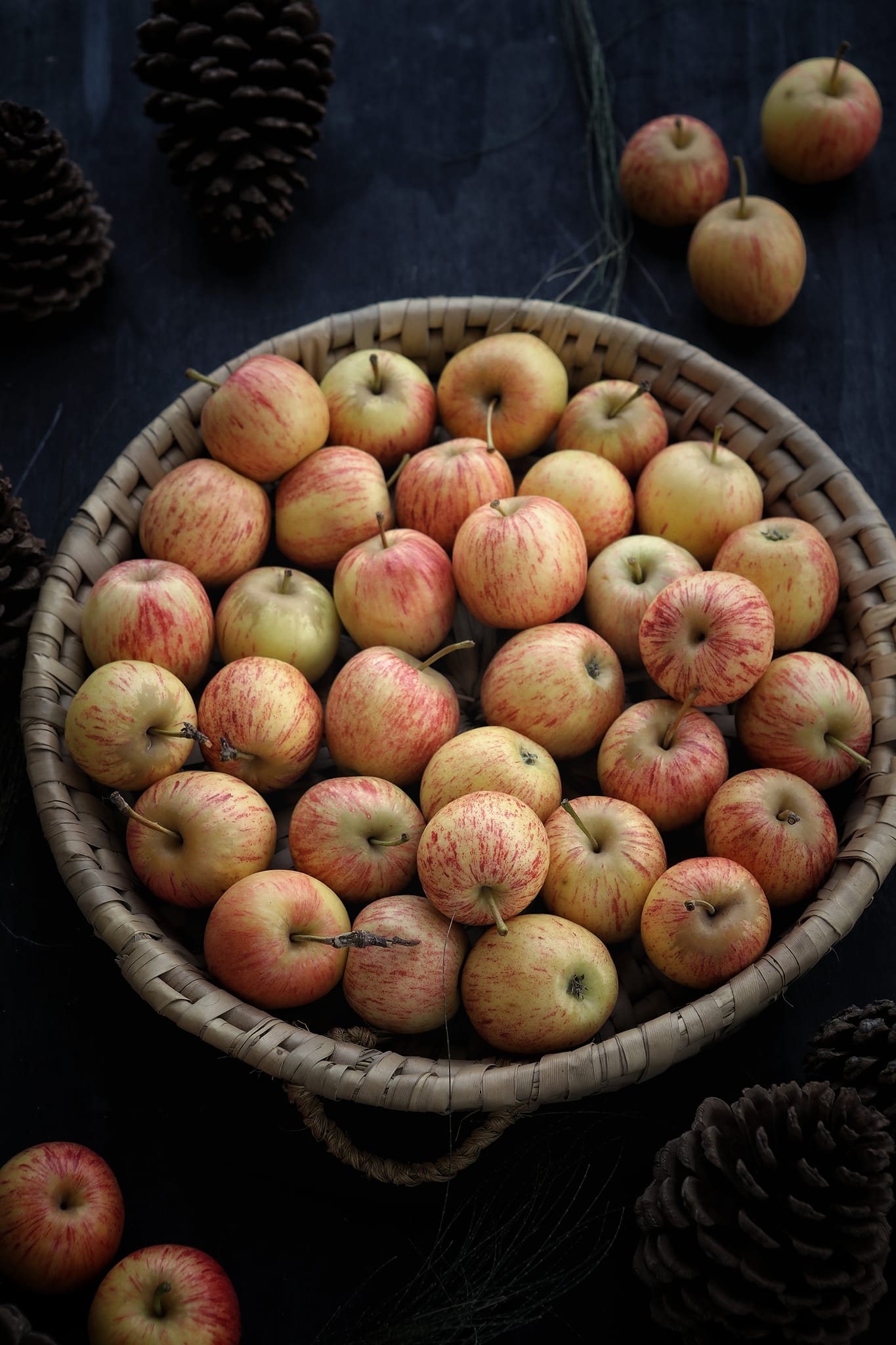 Red apple in a basket